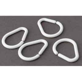 Rideaux de douche- 12 pcs, plastique blanc
