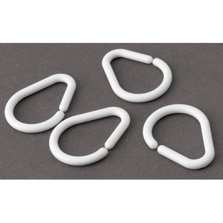 Rideaux de douche- 12 pcs, plastique blanc
