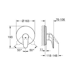 Grohe Eurostyle - Mitigeur de douche encastré, chrome 29098003
