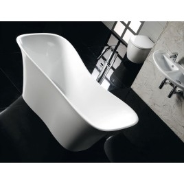 FLORA Cast Marble Freestanding Bath 180x80x67cm, Blanc