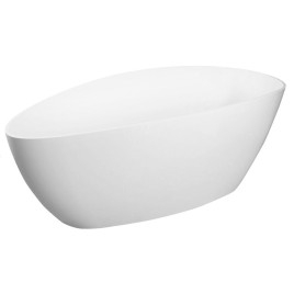 ELIPSIE - Bain de marbre cultivé 1570x700mm, blanc brillant