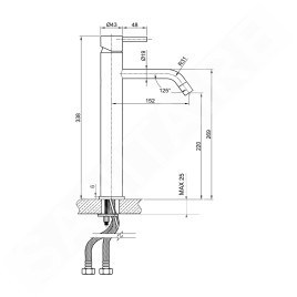 Sapho Minimal - Mitigeur de lavabo, inox MI202