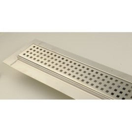 Fente de plancher en acier inoxydable MANUS QUADRO avec grille, L-650, DN50