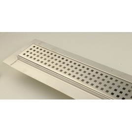 Fente de plancher en acier inoxydable MANUS QUADRO avec grille, L-1250, DN50