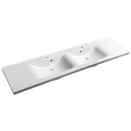 LUCIOLA Culture de marbre double lavabo 180x48cm, blanc