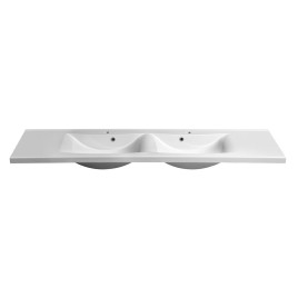 LUCIOLA Culture de marbre double lavabo 180x48cm, blanc