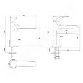 Cersanit Inverto - Mitigeur de lavabo, noir S951-295