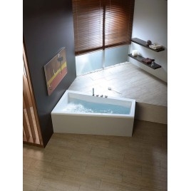 ANDRA R Bain asymétrique 170x90x45cm, Blanc