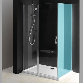ONE Porte de douche avec pièce fixe 1000 mm, verre clair