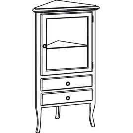Unité de rangement de coin RETRO 60x120x47cm, blanc droit/âge