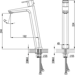 Ravak 10° - Mitigeur de lavabo, chrome X070091