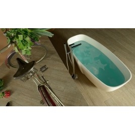 IPANEMA Cast Marble Bain de qualité 168x72x49cm, Blanc