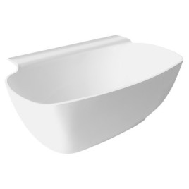 NIGRA Cast Marble Freestanding Bath 158x80x45cm, Blanc