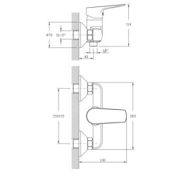 Aqualine Lotta - Mitigeur de douche, chrome LT611