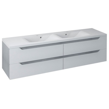 WAVE Double Vanity Unité 179,7x50x47,8cm, chêne blanc/argent