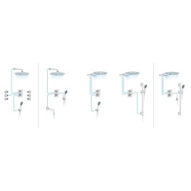 Robinet de douche thermostatique à 5 voies, chrome