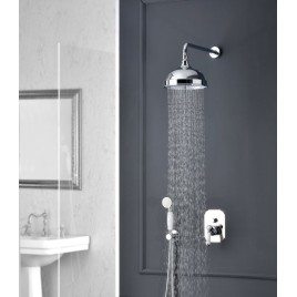 VIENNA Robinet de mélangeur de douche en béton, 2 voies, chrome