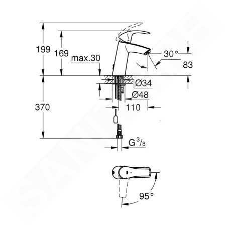 Grohe Eurosmart - Mitigeur de lavabo M, chrome 2339410E