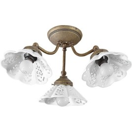 NAPOLI Ceramic Shade Ceiling Light E14 3x40W, 230V, bronze
