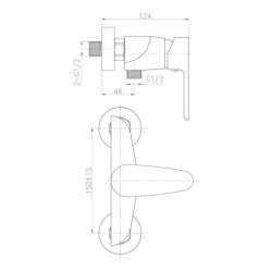 Novaservis Titania Smart - Mitigeur de douche sans accessoires 150 mm, chrome 98061/1,0