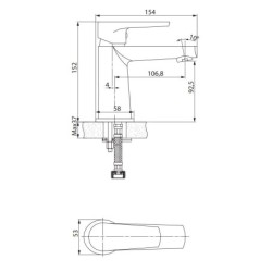 Cersanit Moduo - Mitigeur de lavabo, noir S951-585