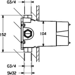 Hansa Vario - Corps d’encastrement pour mitigeur thermostatique DN20 08050290