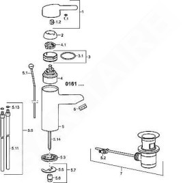 Hansa Medipro - Mitigeur de lavabo, chrome 01612103