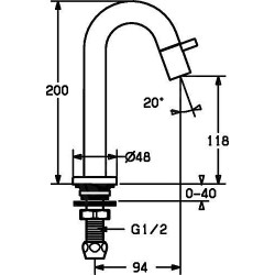 Hansa Nova Style - Robinet de lavabo, acier noble 5093810196