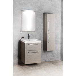 THEIA Tall Storage Unit 35x138x29,3cm, chêne gauche/droit/argent