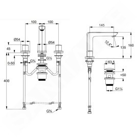 Kludi Ameo - Mitigeur de lavabo, installation 3 trous, chrome 413930530