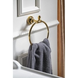 PERLA Towel holder circle, gold
