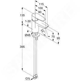 Kludi Pure&Solid - Mitigeur de lavabo, chrome 340280575