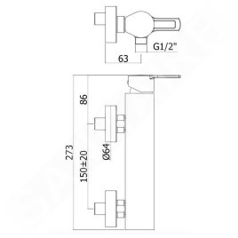 Paffoni West - Mitigeur de douche, chrome WS168CR