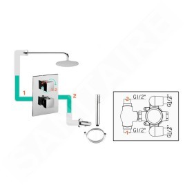Paffoni Candy - Mitigeur de douche avec interrupteur, 2 sorties, chromé CA018CR