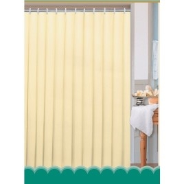 Rideau de douche 180x200cm, vinyle/beige