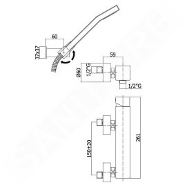 Paffoni Level - Mitigeur de douche avec accessoires, chrome LEC168DCR