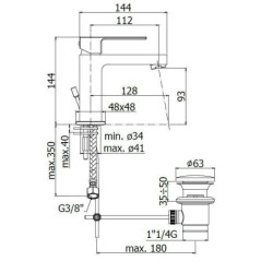 Paffoni Effe - Mitigeur de lavabo avec vidage, chrome EF075CR