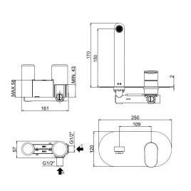 Paffoni Candy - Mitigeur de lavabo pour montage encastré avec corps, chromé CA104CR