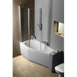 TIGRA Baignoire asymétrique 150x75x46cm, Jambes de soutien inclus, gauche/blanc