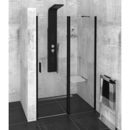 ZOOM BLACK Porte de douche 1000mm, verre clair