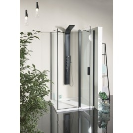 ZOOM BLACK Porte douche 1200mm, verre clair