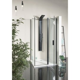 ZOOM BLACK Porte douche 1300mm, verre clair