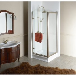 ANTIQUE Porte de douche 800mm, verre clair, gauche/bronze