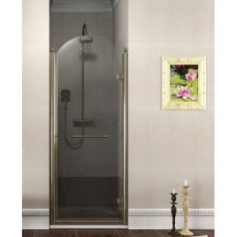 ANTIQUE Porte de douche 900mm, verre clair, droite/bronze