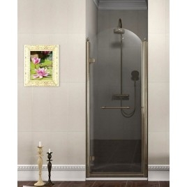ANTIQUE Porte de douche 900mm, verre clair, gauche/bronze