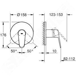 Grohe Eurodisc Cosmopolitan - Mitigeur de douche encastré, chrome 24055002