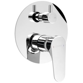 CORNELI Robinet de douche en béton, 2 voies, interrupteur rotatif, chrome