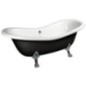 CHARLESTON Bath 188x83x69cm, Chrome Matt Legs, Noir/Blanc