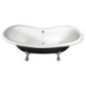 CHARLESTON Bath 188x83x69cm, Chrome Matt Legs, Noir/Blanc