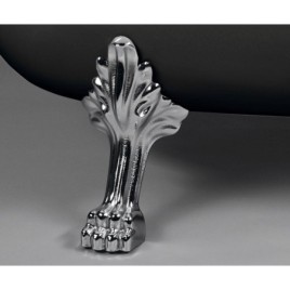 CHARLESTON Bath 188x83x69cm, Chrome Matt Legs, Noir/Blanc